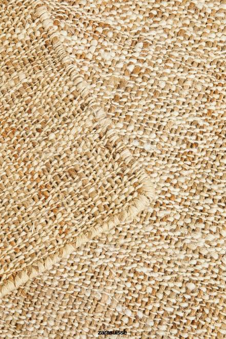 Zara accessoires P66V1647 unisexe tapis en jute. beige clair