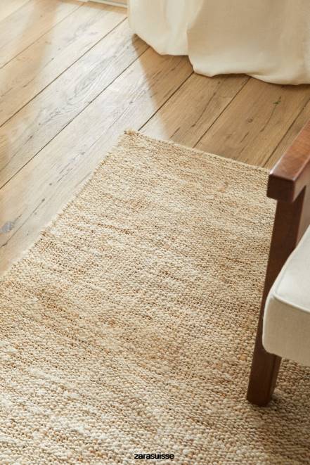 Zara accessoires P66V1647 unisexe tapis en jute. beige clair