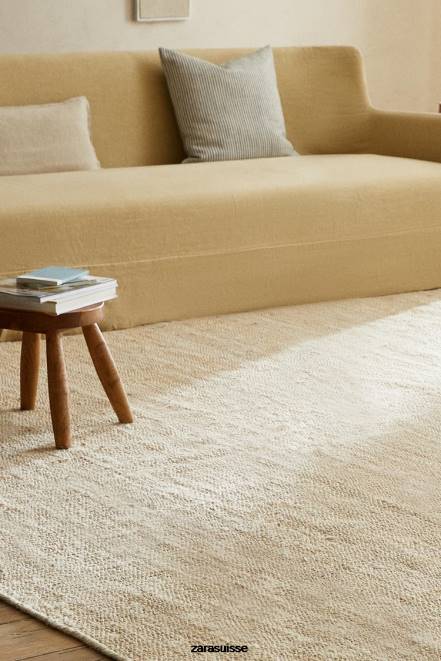 Zara accessoires P66V1647 unisexe tapis en jute. beige clair