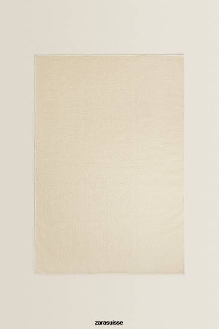 Zara accessoires P66V1649 unisexe tapis en laine ondulé blanc d'huître