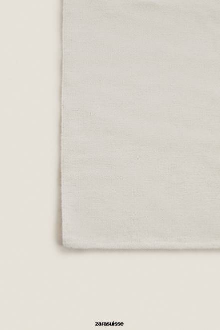 Zara accessoires P66V1650 unisexe tapis en laine mélangée écru