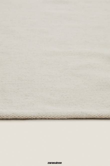 Zara accessoires P66V1650 unisexe tapis en laine mélangée écru