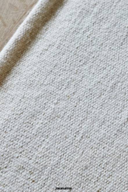 Zara accessoires P66V1650 unisexe tapis en laine mélangée écru