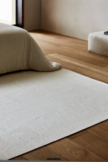 Zara accessoires P66V1650 unisexe tapis en laine mélangée écru