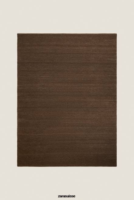 Zara accessoires P66V1651 unisexe tapis en laine et coton brun