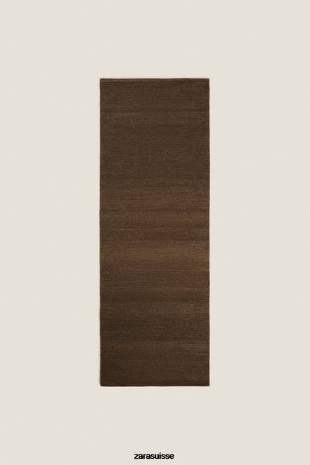 Zara accessoires P66V1651 unisexe tapis en laine et coton brun
