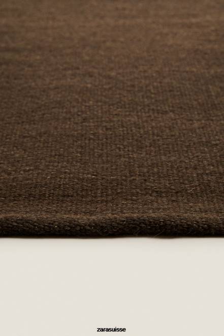 Zara accessoires P66V1651 unisexe tapis en laine et coton brun