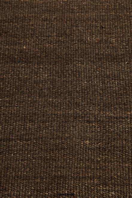 Zara accessoires P66V1651 unisexe tapis en laine et coton brun