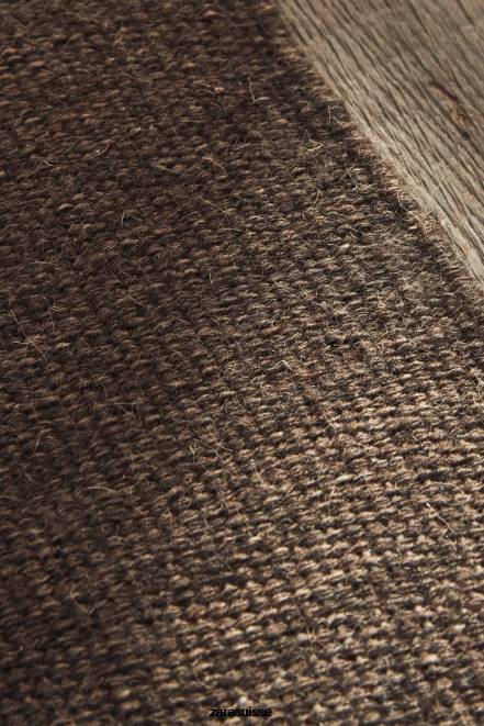 Zara accessoires P66V1651 unisexe tapis en laine et coton brun