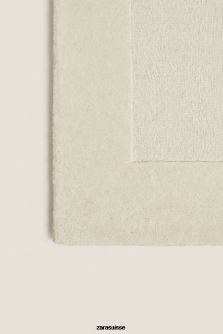 Zara accessoires P66V1652 unisexe tapis en laine blanc
