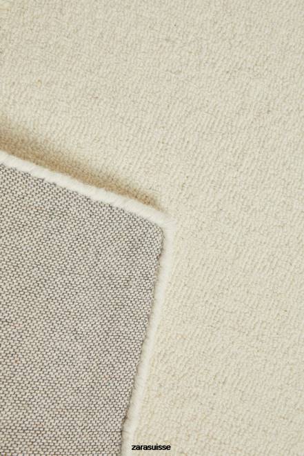 Zara accessoires P66V1652 unisexe tapis en laine blanc