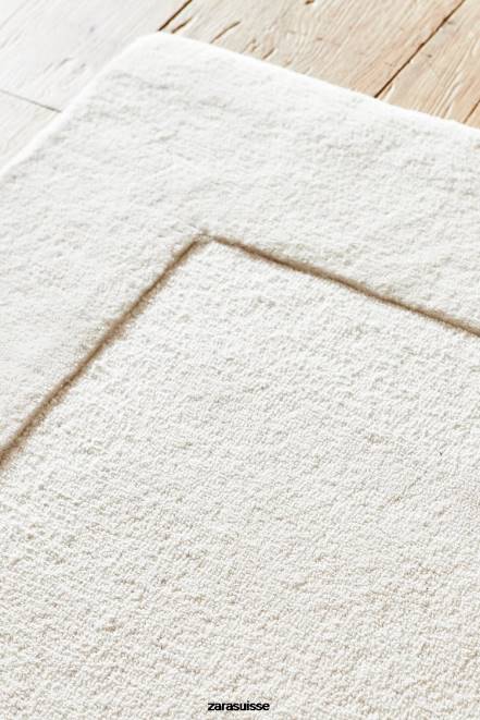Zara accessoires P66V1652 unisexe tapis en laine blanc