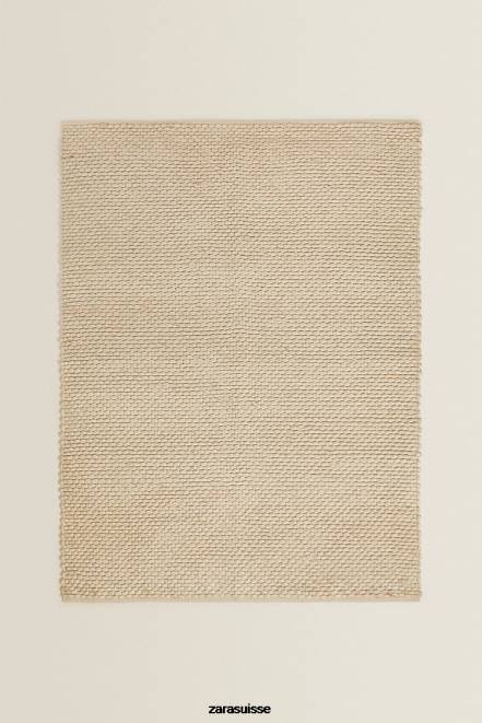 Zara accessoires P66V1653 unisexe tapis en feutre de laine écru