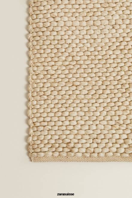 Zara accessoires P66V1653 unisexe tapis en feutre de laine écru