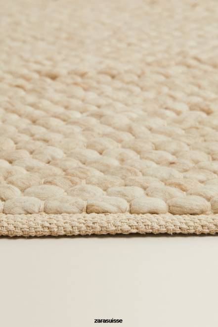 Zara accessoires P66V1653 unisexe tapis en feutre de laine écru