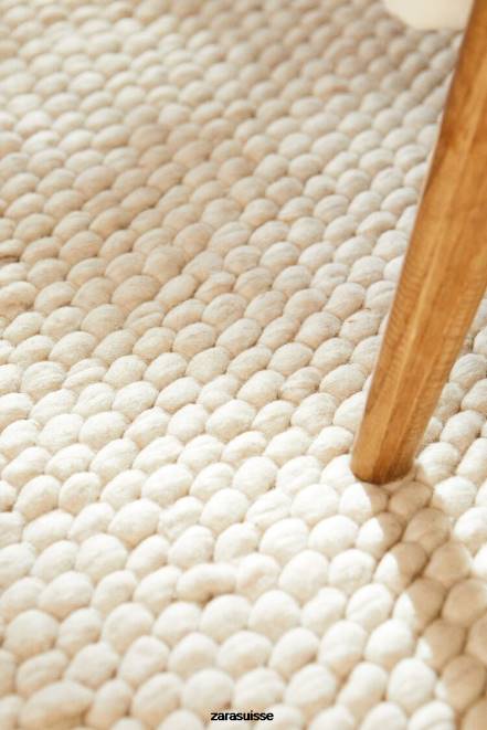 Zara accessoires P66V1653 unisexe tapis en feutre de laine écru