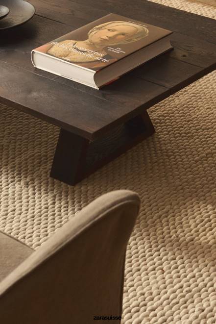 Zara accessoires P66V1653 unisexe tapis en feutre de laine écru