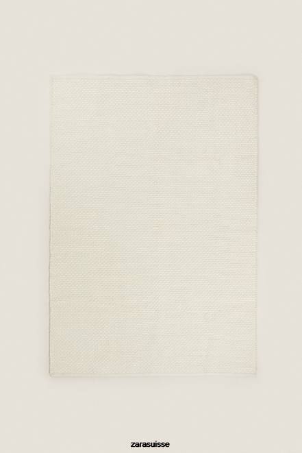 Zara accessoires P66V1654 unisexe tapis en laine blanc d'huître