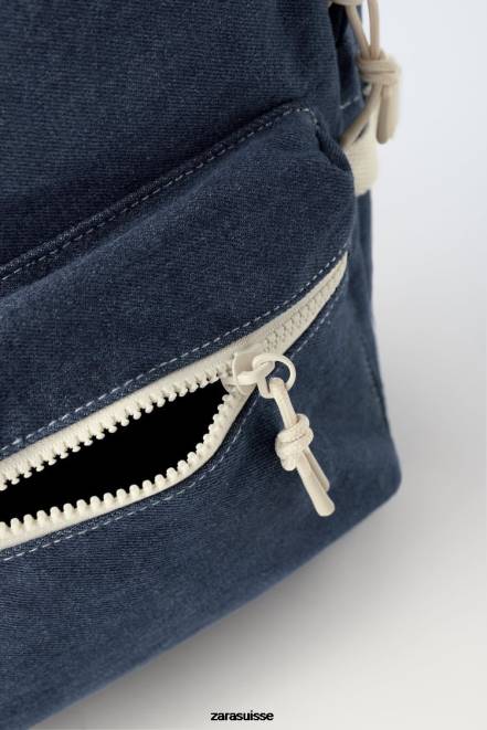 Zara accessoires P66V1533 enfants Sac à dos en jean Un jean bleu