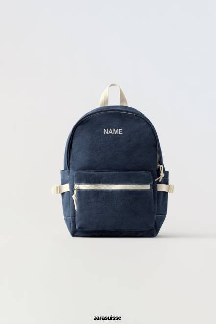 Zara accessoires P66V1533 enfants Sac à dos en jean Un jean bleu