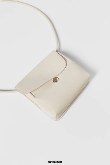 Zara accessoires P66V1539 enfants petit sac bandoulière monochrome blanc cassé