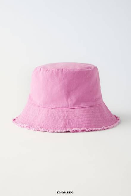Zara accessoires P66V1540 enfants bob en sergé effiloché mauve