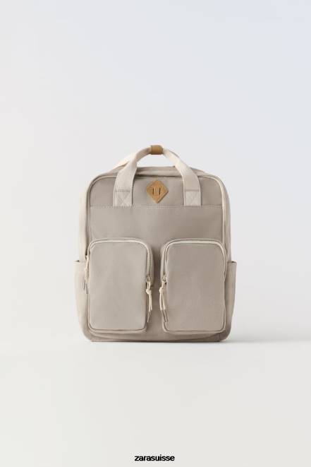 Zara accessoires P66V1543 enfants sac à dos rétro brun sable