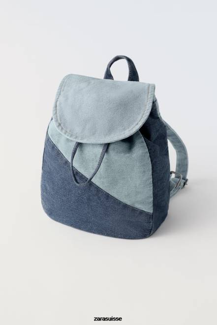 Zara accessoires P66V1553 enfants Sac à dos en jean bleu