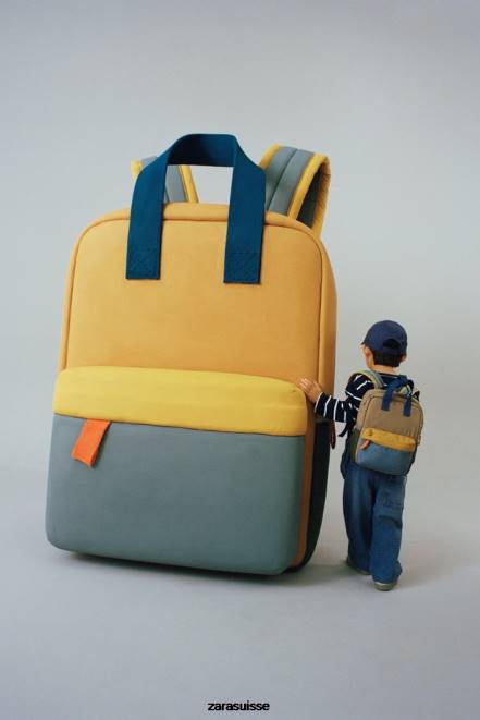 Zara accessoires P66V1556 enfants sac à dos matelassé multicolore bleu