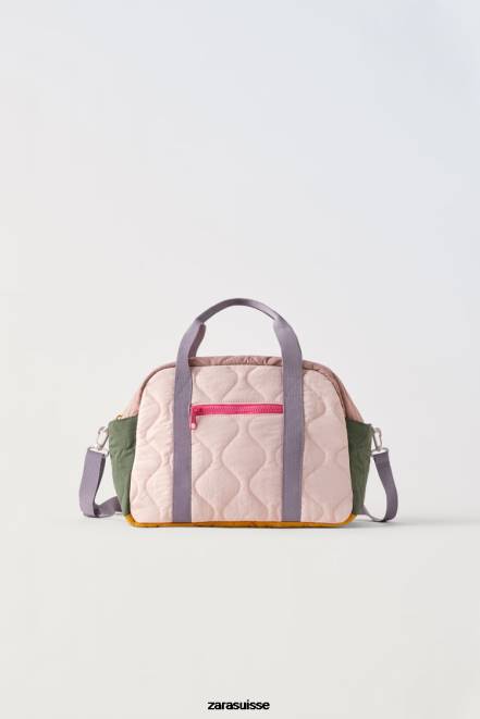 Zara accessoires P66V1561 enfants sac de sport matelassé multicolore rose