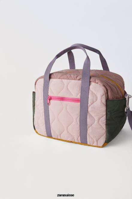 Zara accessoires P66V1561 enfants sac de sport matelassé multicolore rose