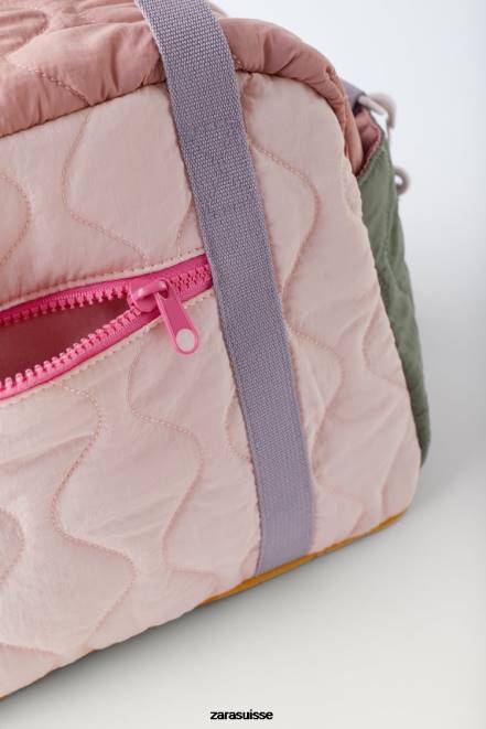 Zara accessoires P66V1561 enfants sac de sport matelassé multicolore rose