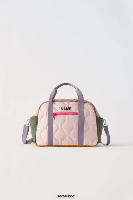 Zara accessoires P66V1561 enfants sac de sport matelassé multicolore rose