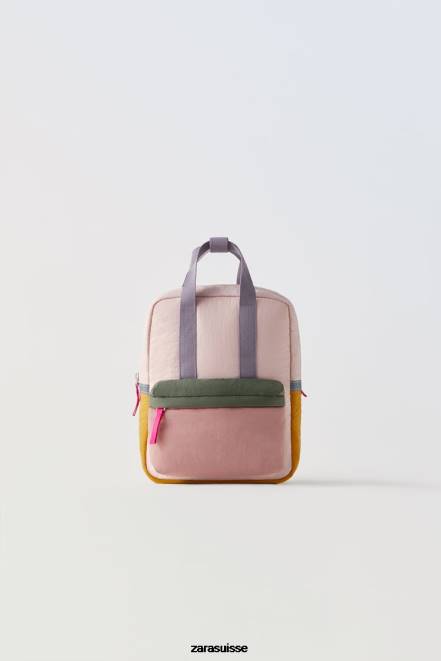 Zara accessoires P66V1562 enfants sac à dos matelassé multicolore rose
