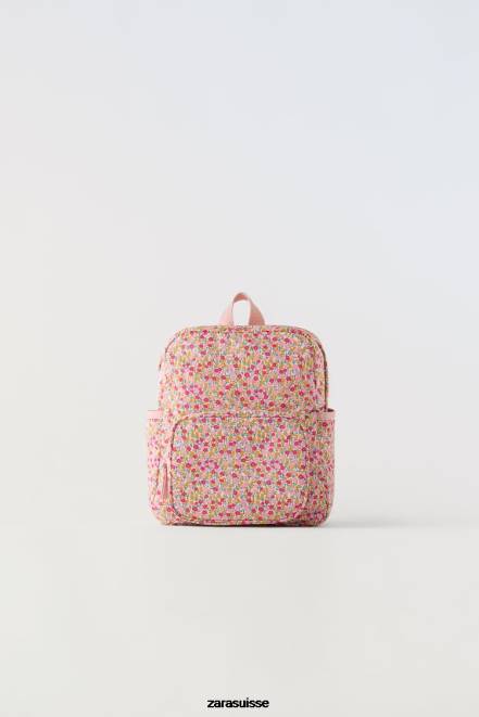 Zara accessoires P66V1570 enfants sac à dos fleuri rose