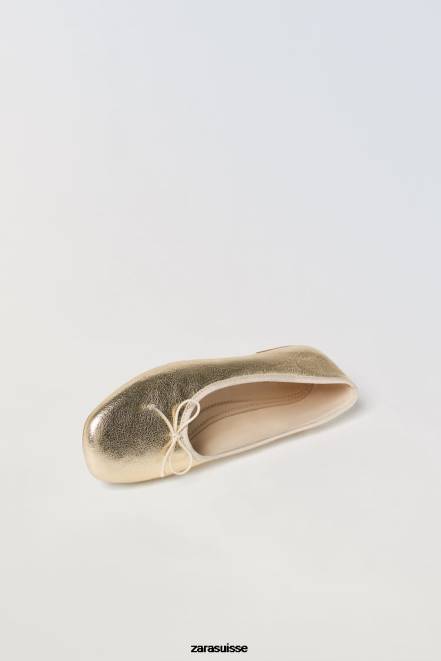 Zara chaussure P66V1598 enfants ballerines métallisées or