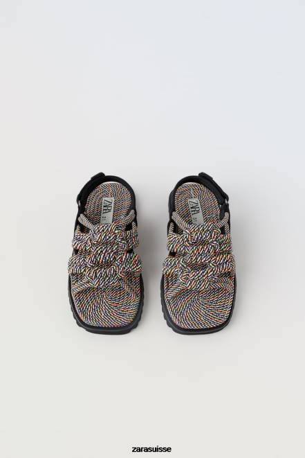 Zara chaussure P66V1603 enfants sandales à lacets multicolore