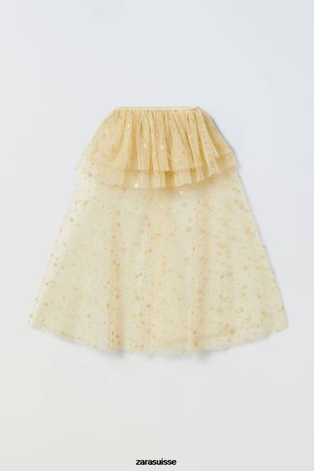 Zara vêtements P66V1595 enfants cape de costume de fée scintillante doré