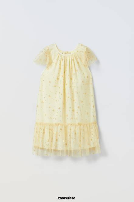 Zara vêtements P66V1596 enfants costume de fée en strass doré