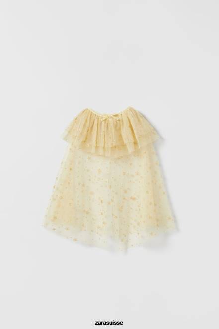 Zara vêtements P66V1599 enfants costume de cape de fée bébé/strass doré
