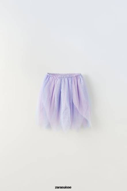 Zara vêtements P66V1608 enfants jupe de costume en tulle mauve