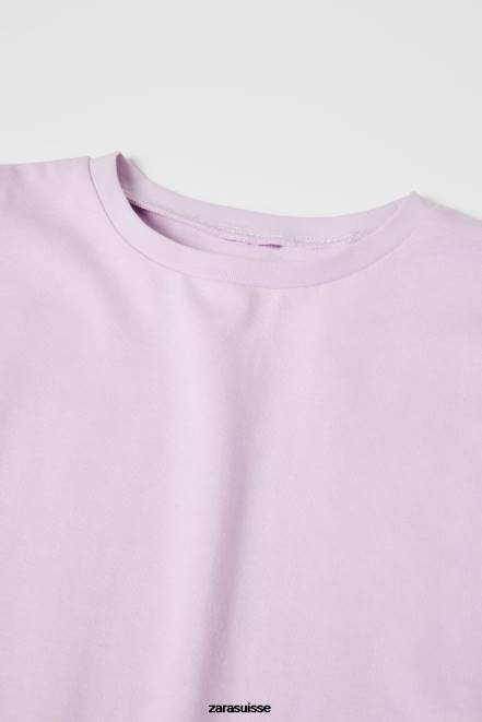 Zara vêtements P66V1612 enfants haut à volants violet