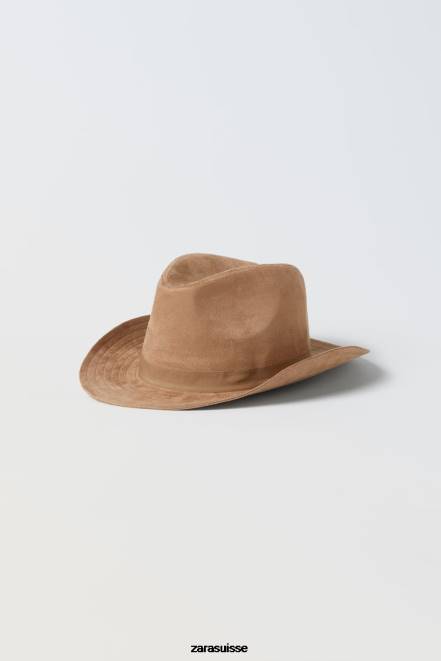 Zara vêtements P66V1613 enfants chapeau de cowboy cuir