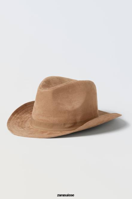 Zara vêtements P66V1613 enfants chapeau de cowboy cuir