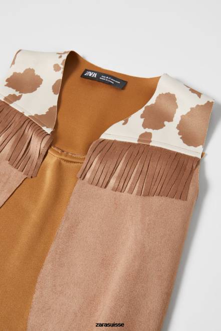 Zara vêtements P66V1614 enfants costume de cow-boy brun