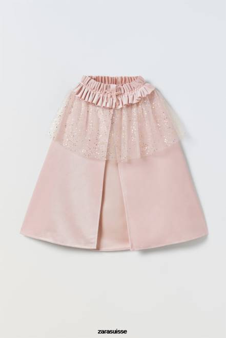 Zara vêtements P66V1620 enfants costume de cape de princesse en tulle rose