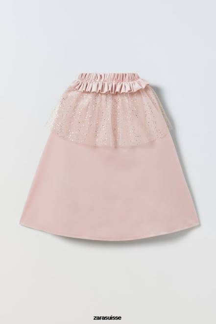 Zara vêtements P66V1620 enfants costume de cape de princesse en tulle rose