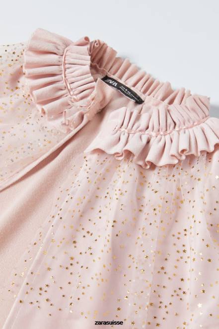 Zara vêtements P66V1620 enfants costume de cape de princesse en tulle rose