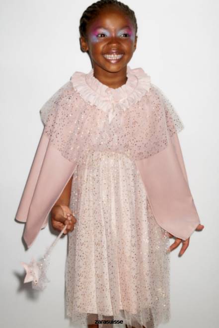 Zara vêtements P66V1621 enfants costume de princesse en tulle rose