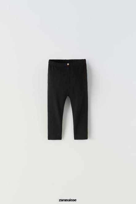 Zara vêtements P66V1626 enfants legging côtelé noir